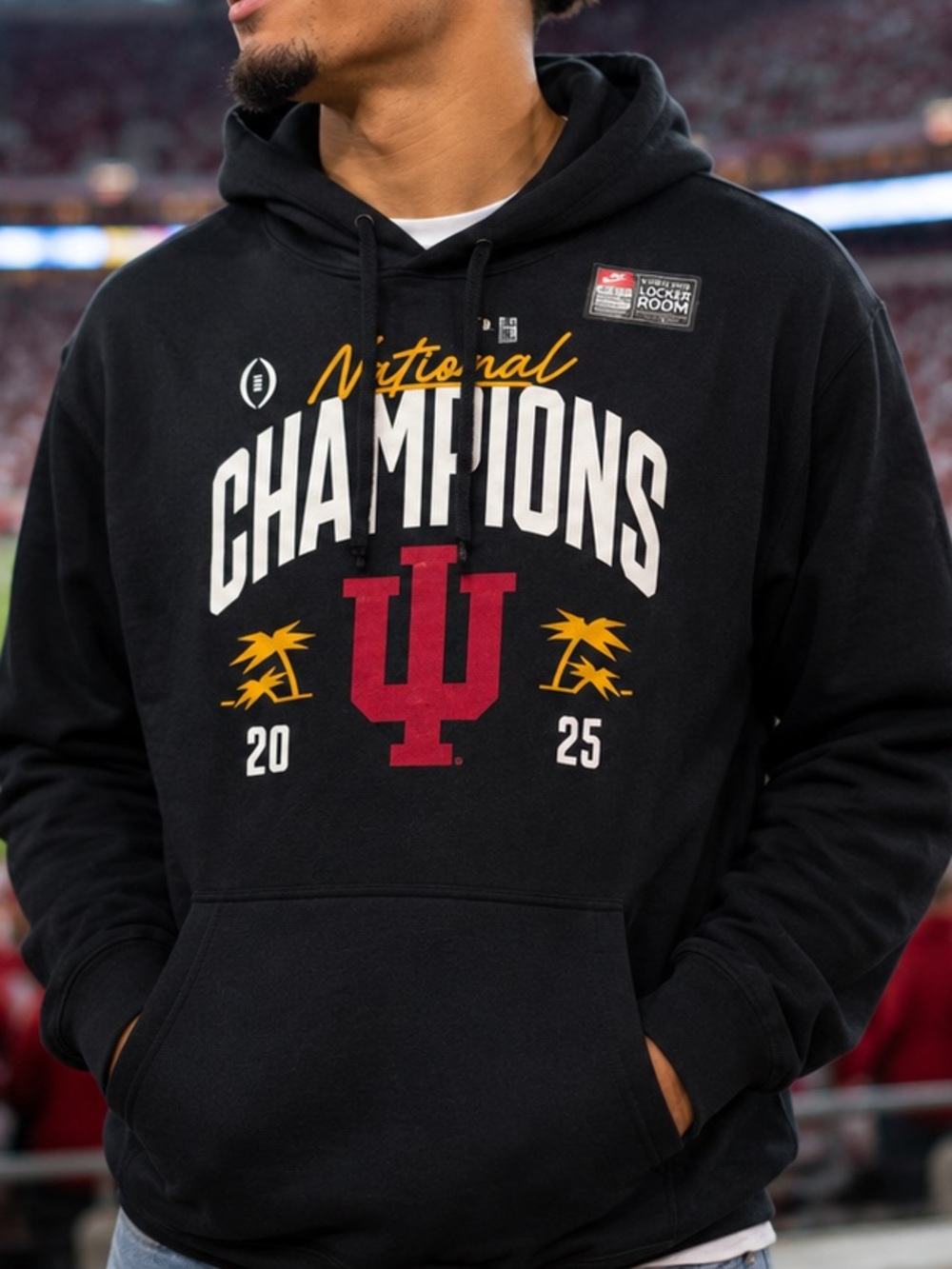 🆕 Nike Indiana Hoosiers 2025 National Champions Hoodie Men’s XL NWT Black